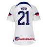 Virallinen Fanipaita Yhdysvallat Timothy Weah 21 Kotipelipaita MM-Kisat 2022 - Naisten